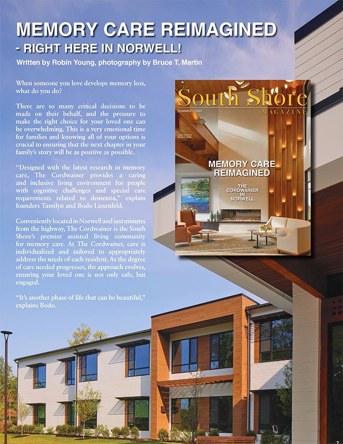 The Cordwainer featured in The South Shore Magazine